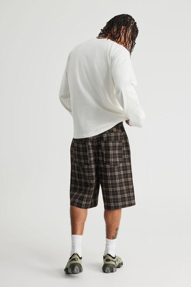 Half Half Classico Denim Short, CHOC NOIR CHECK