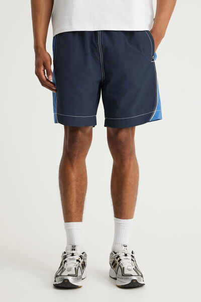 Half Half Pull On Short, NAVY BLAZER/PIPING
