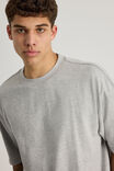 Authentics Heavy Weight Box Fit Tshirt, GREY MARLE - alternate image 4
