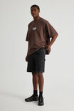 Half Half Painter Baggy Denim Short, BLACK STONE - alternate image 1