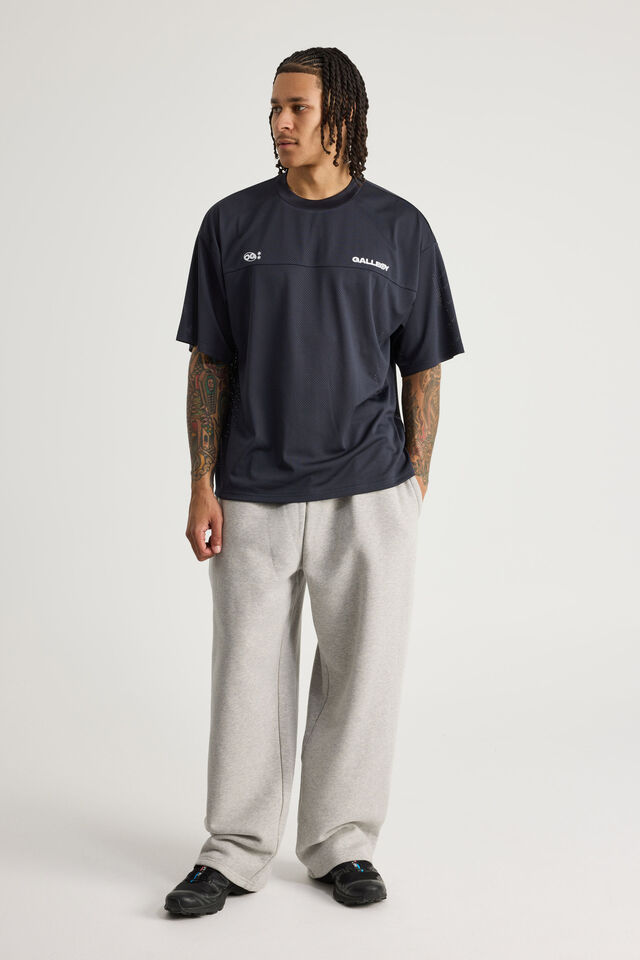 Open Gallery Short Sleeve Mesh Tshirt, OG NAVY BLAZER/GALLERY PANEL
