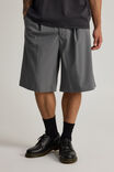 Open Gallery Pleated Woven Short, MID GREY - alternate image 1