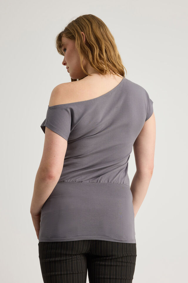 Batwing Longline Top, ASH GREY