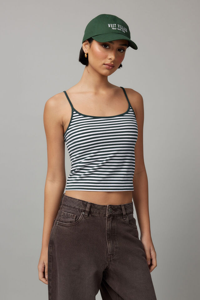 Classic Cami, IVY GREEN / WHITE STRIPE