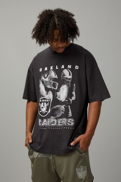 Oversized Nfl T Shirt, LCN NFL WASHED BLACK/RAIDERS PHOTOGRAPHIC