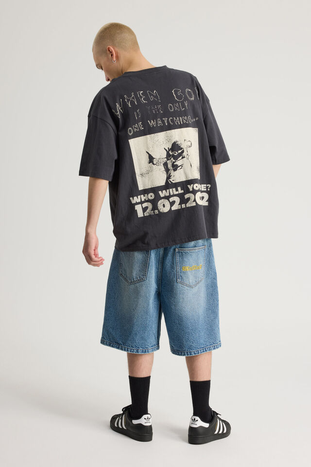 Half Half Classico Denim Short, DISTRESSED CLASSIC INDIGO