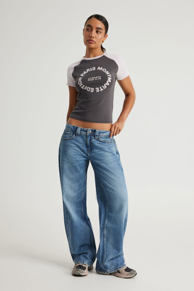 Fitted Graphic Tee, WASHED BLACK/LA MAISON