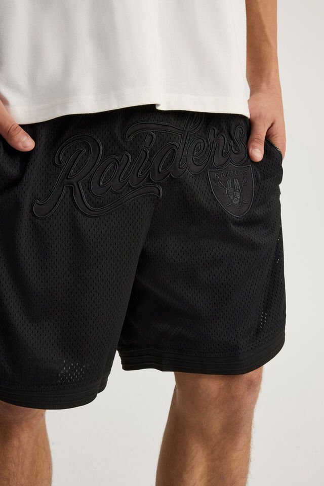 Nfl Basketball Short, LCN NFL BLACK/RAIDERS BLACK STEALTH