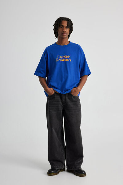 Boxy Cropped Graphic Tshirt, HH CORPORATE BLUE/EAST SIDE