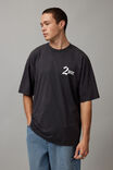 Oversized Music Merch T Shirt, LCN BRA WASHED BLACK/TUPAC KEEP YA HEAD UP - alternate image 2