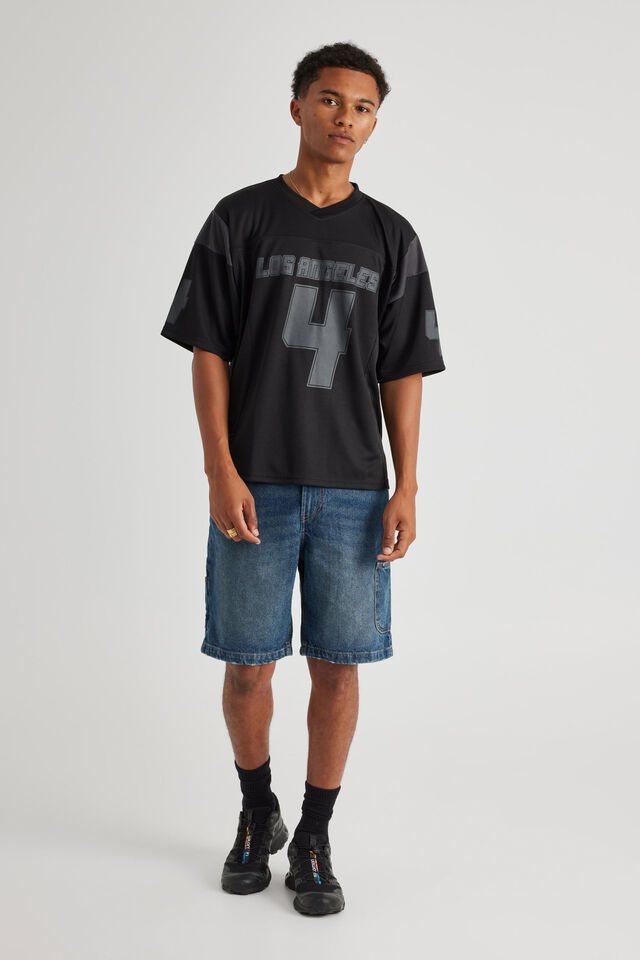Half Half Panelled Jersey, BLACK/SLATE