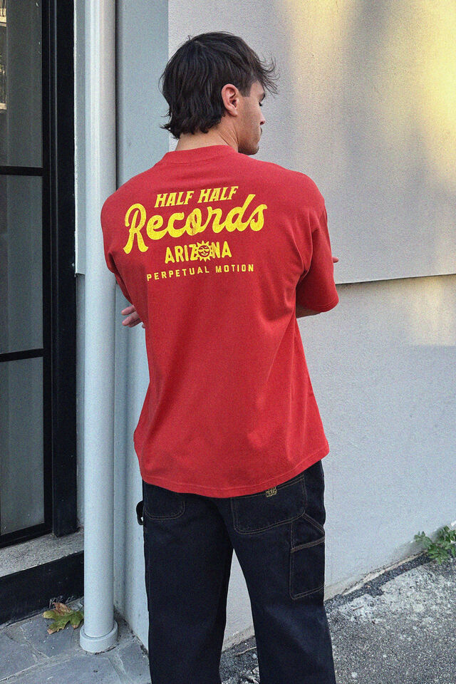Heavy Weight Box Fit Graphic Tshirt, HH RED CLAY/HALF HALF RECORDS
