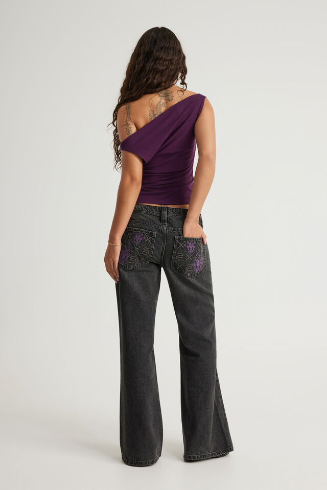 Luca Low Rise Bootleg Jean, STORM BLACK