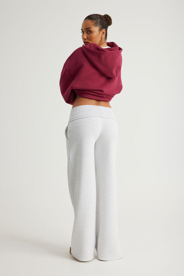 Wide Waistband Trackpant, SILVER MARLE