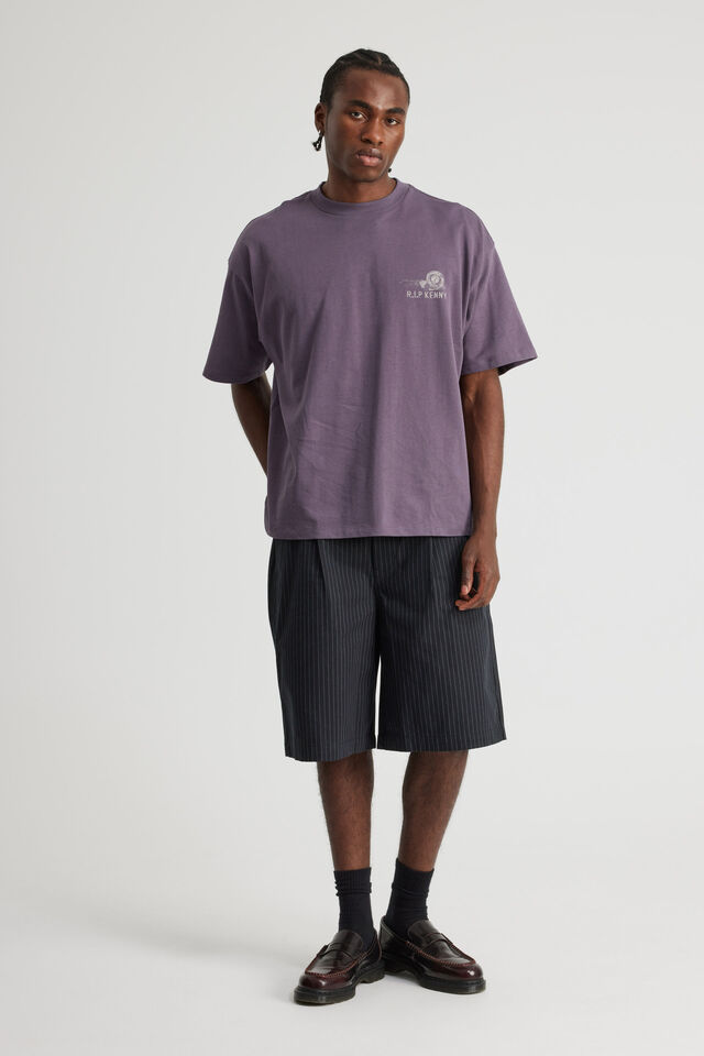 South Park X Half Half Box Fit Tshirt, LCN SOU WINTER PLUM/HALF HALF HEADSTONE