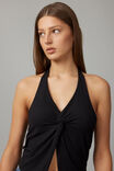 Dana Twist Front Halter Top, BLACK - alternate image 4