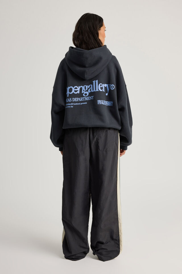 Open Gallery Baggy Nylon Track Pant, OG SLATE/KELP