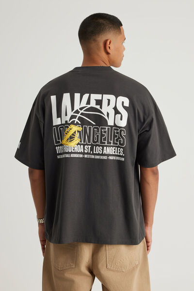 Box Fit Nba T Shirt, LCN NBA SLATE/LAKERS BALL