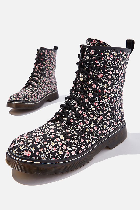 Combat Boot, BLACK DITSY