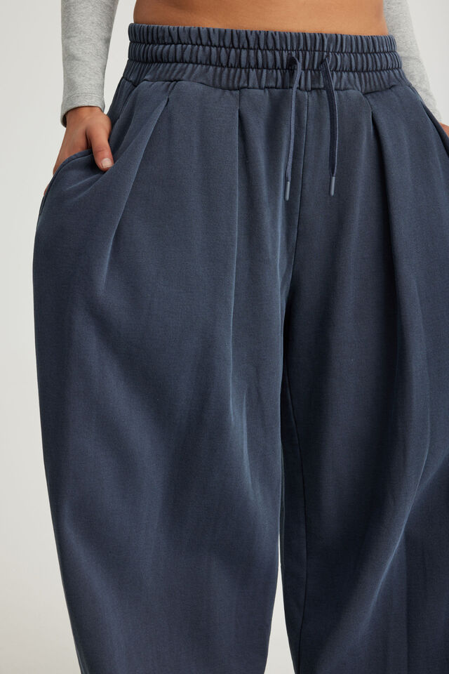 Balloon Pleated Trackpant, WASHED SEAL