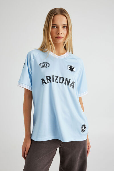 V Neck Sports Jersey, AIRY BLUE/ARIZONA