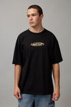 Half Half Oversized T Shirt, BLACK/HALF HALF FLUORO - alternate image 1