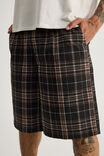 Half Half Pleated Woven Short, NEUTRAL CHECK - alternate image 4