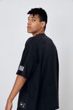 NBA Miami Heat Oversized T Shirt, LCN NBA WASHED BLACK/HEAT LOGO