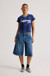 Lcn Pepsi Shirred Fitted Sports Jersey, LCN PEP GLOBE BLUE/PEPSI - alternate image 2