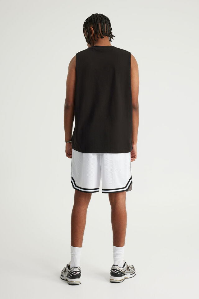 Nfl Basketball Short, LCN NFL WHITE STRIPE / RAIDERS GOTHIC