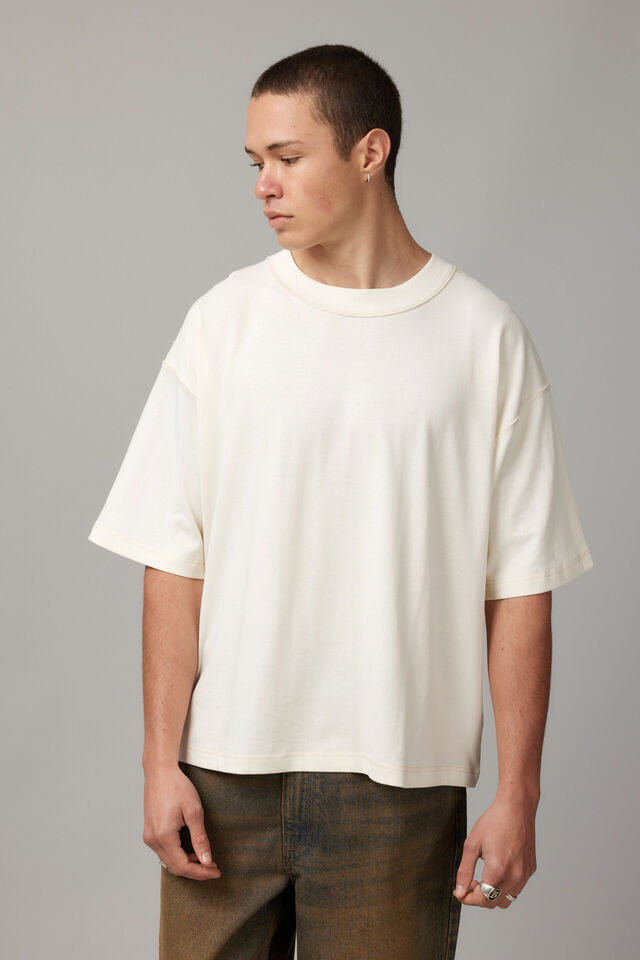 Boxy Cropped Tshirt, EGGSHELL