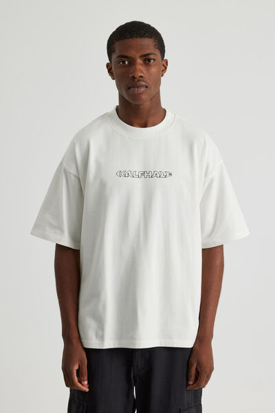 Half Half Heavyweight Box Fit Graphic Tshirt, HH CLOUD/FUTURISTIC LOGO
