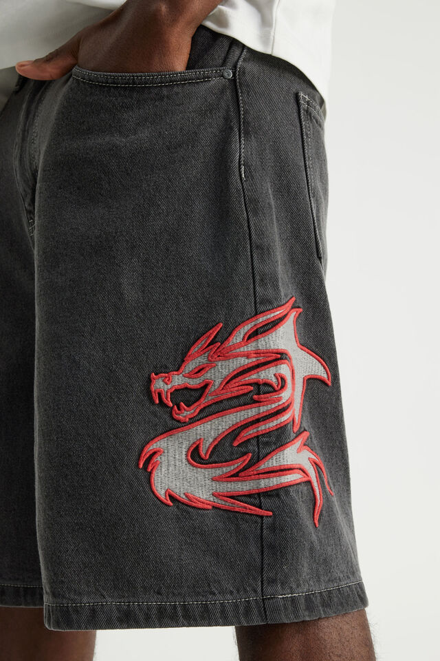 Notion Carpenter Denim Short, BLACK IRON/MUTLI PLACEMENT