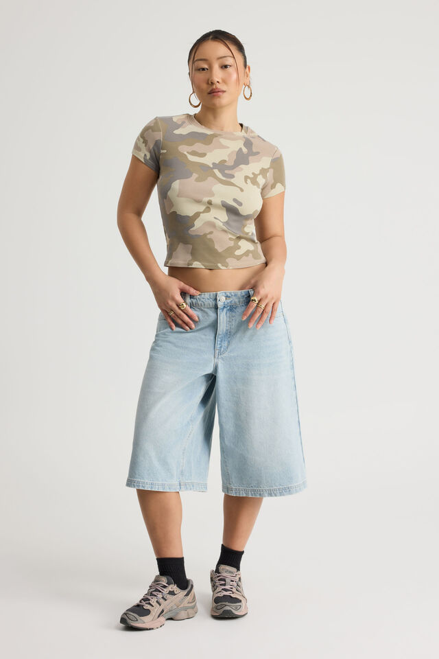 Fitted Graphic Tee, SAND CAMO/OG SCRIPT