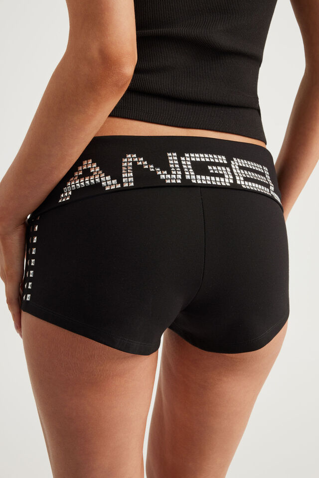 Raya Pull On Short, BLACK/STUDDED ANGEL