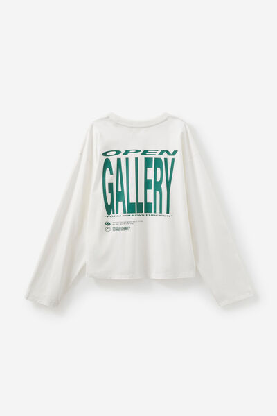 Open Gallery Cropped Long Sleeve Tshirt, OG CLOUD/ACUTE PINE