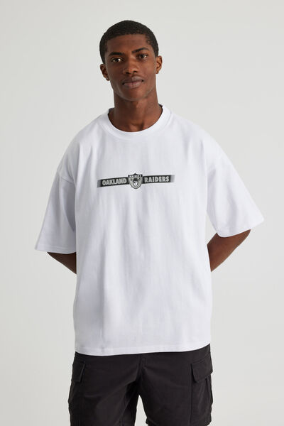 Heavyweight Box Fit Nfl Tshirt, LCN NFL WHITE/ RAIDERS Y2K