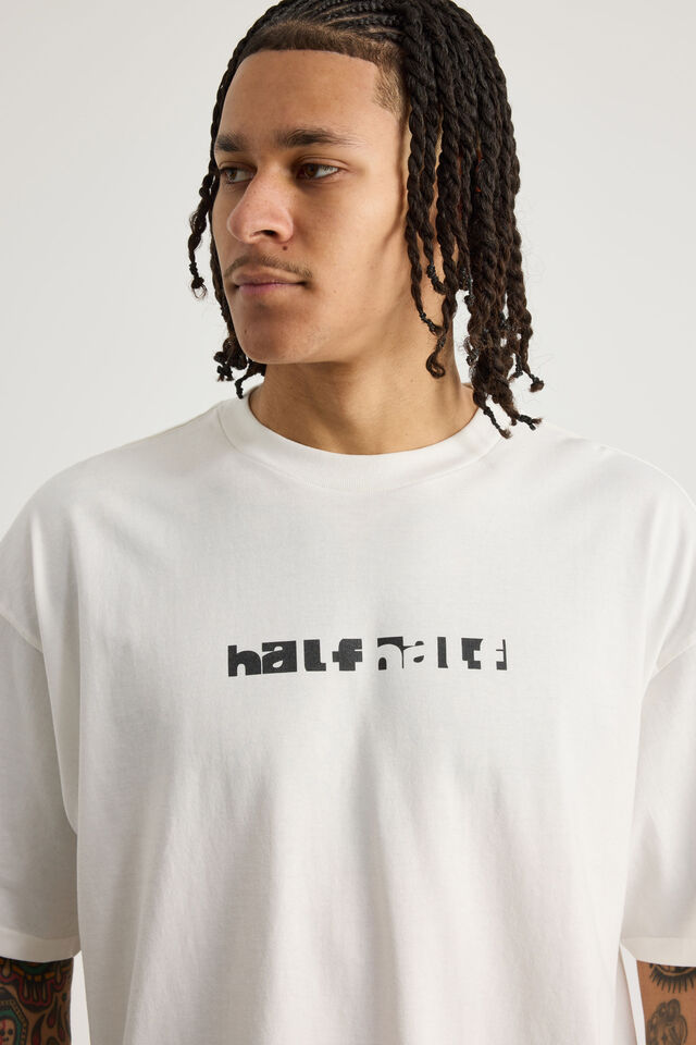 Half Half Box Fit Graphic T Shirt, HH CLOUD/FRAGMENT BRICKS