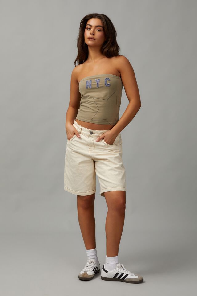 Longline Jersey Bandeau, SOFT GREEN/NYC STAR
