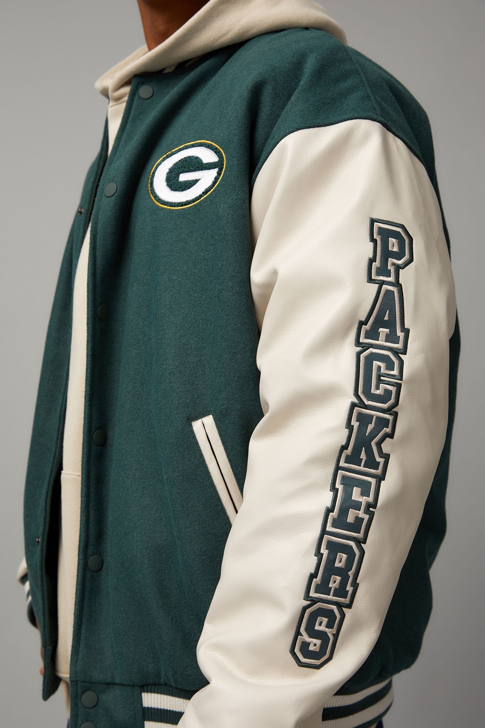 Green and gold varsity jacket hot sale