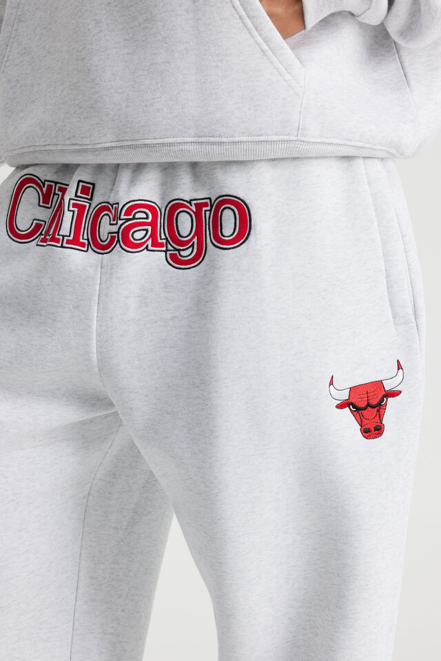 Nba Track Pant, LCN NBA SILVER MARLE/CHICAGO BULLS SCRIPT