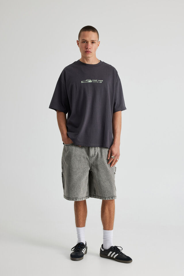 Half Half Heavyweight Box Fit Graphic Tshirt, HH SLATE/PERPETUAL MOTION