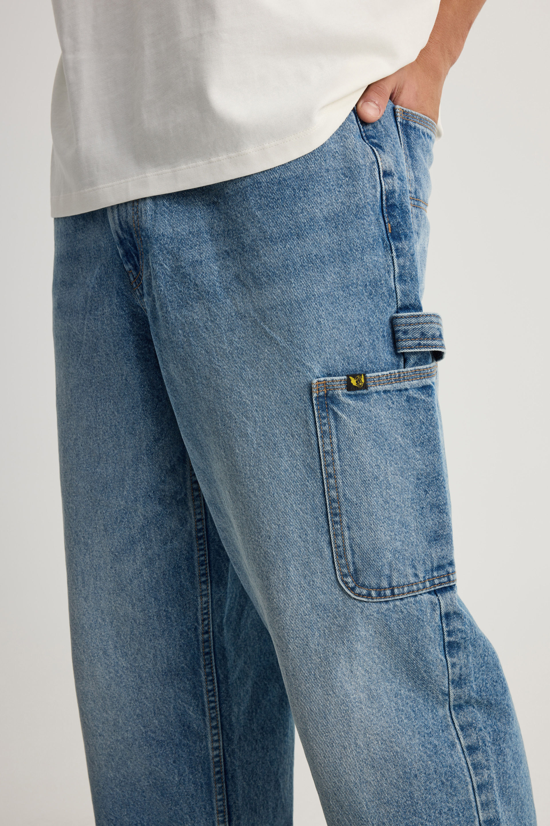 Men's Blue Half Half Baggy Painter Jean | Factorie Australia