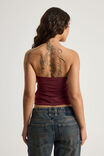 Knot Front Split Bandeau, BORDEAUX - alternate image 3