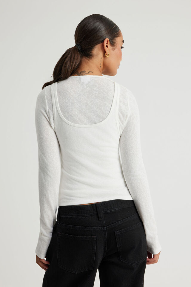 Fitted Long Sleeve Top, FOAM