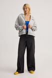Stormy Zip Through Hoodie, GREY MARLE/TLK LTR ELECTRIC BLUE - alternate image 2