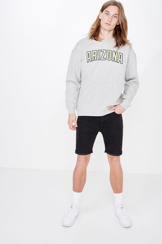 Oversized Graphic Crew, LIGHT GREY MARLE/ARIZONA