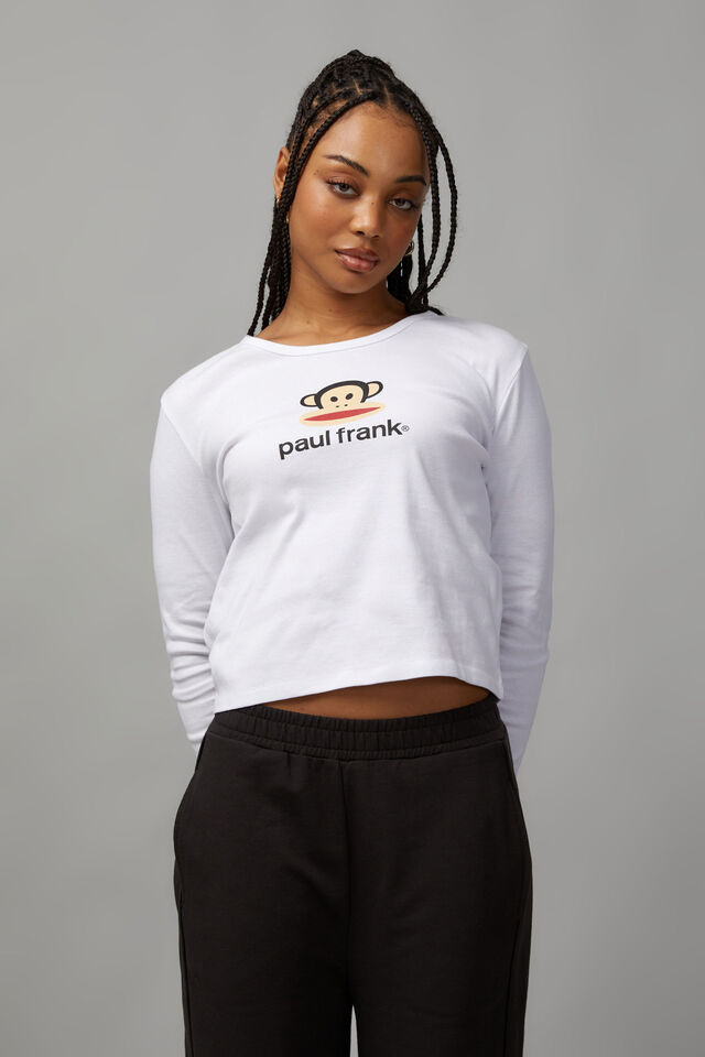 Paul Frank 90S Long Sleeve Graphic Tee, LCN PAU WHITE/PAUL FRANK