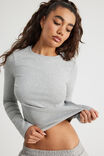 Authentics Fitted Long Sleeve Top, GREY MARLE - alternate image 4