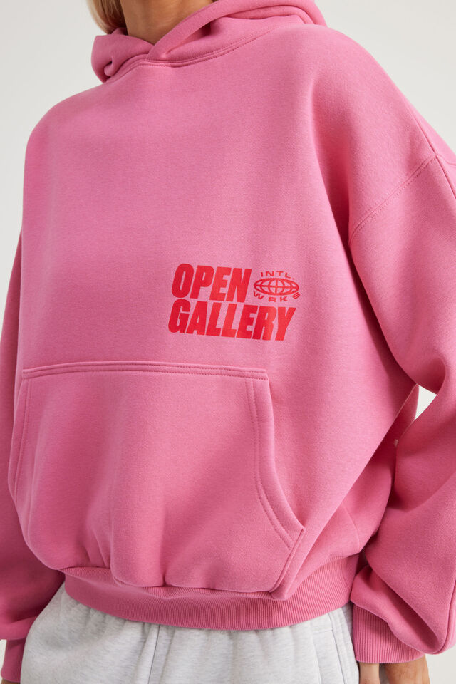 Open Gallery Boxy Hoodie, OG HYPER PINK/OG CONCEPT